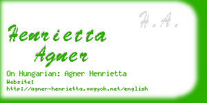 henrietta agner business card